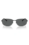Ray Ban 59mm Oval Sunglasses In Black
