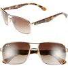 Ray Ban Ray-ban 59mm Pilot Sunglasses In Gold/brown