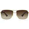 Ray Ban Ray-ban 59mm Pilot Sunglasses In Brown