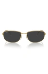 Ray Ban 59mm Polarized Oval Sunglasses In Gold Flash