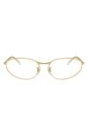 Ray Ban 59mm Polarized Oval Sunglasses In White Gold