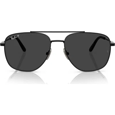 Ray Ban Ray-ban 59mm Polarized Square Sunglasses In Black