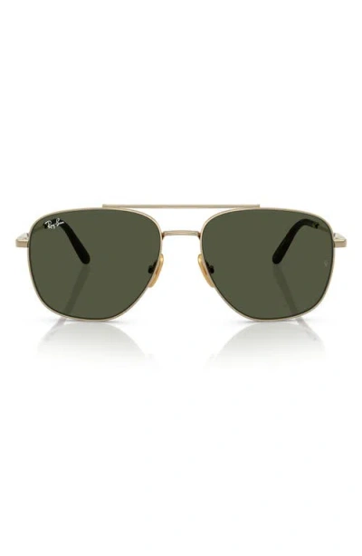 Ray Ban Ray-ban 59mm Polarized Square Sunglasses In Gold Flash