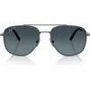 Ray Ban Ray-ban 59mm Polarized Square Sunglasses In Gunmetal