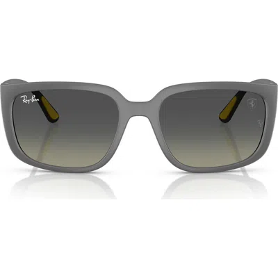 Ray Ban Ray-ban 59mm Polarized Square Sunglasses In Matte Grey