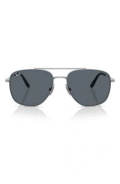 Ray Ban Ray-ban 59mm Polarized Square Sunglasses In Silver