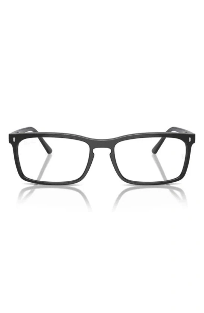 Ray Ban 59mm Rectangular Optical Glasses In Black Green