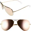 Ray Ban Ray-ban 59mm Semi Rimless Aviator Sunglasses In Brown/pink
