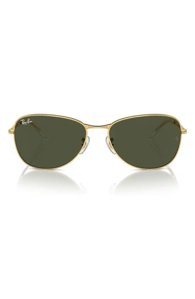 Ray Ban 59mm Tinted Polarized Pilot Sunglasses In Gold Flash