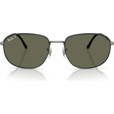 Ray Ban Ray-ban 60mm Pillow Polarized Sunglasses In Gunmetal