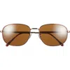 Ray Ban Ray-ban 60mm Polarized Pillow Sunglasses In Brown