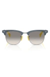 Ray Ban Rb3807m Scuderia Ferrari Collection Sunglasses Brushed Blue Frame Grey Lenses 51-21 In Grey Gradient