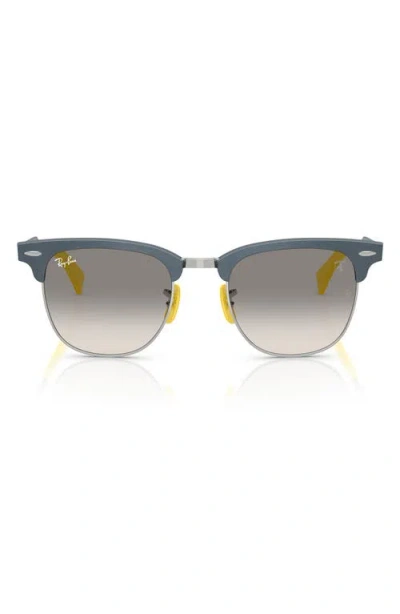Ray Ban Rb3807m Scuderia Ferrari Collection Sunglasses Brushed Blue Frame Grey Lenses 51-21 In Grey Gradient