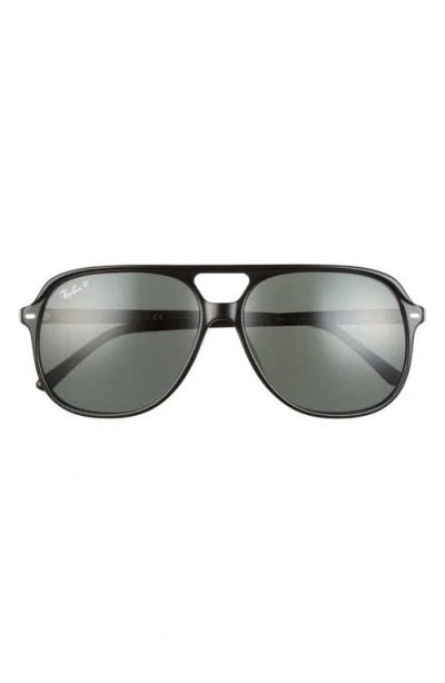 Ray Ban Ray-ban 60mm Square Polarized Sunglasses In Black/polar Green