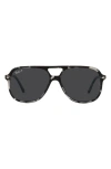 Ray Ban 60mm Square Polarized Sunglasses In Grey Havana/ Polar Black