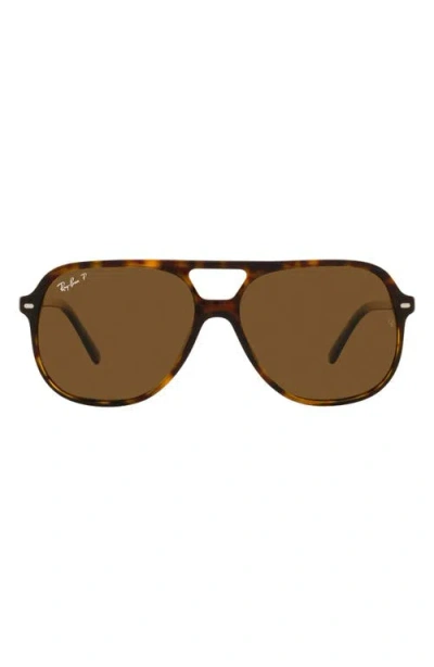 Ray Ban Ray-ban 60mm Square Polarized Sunglasses In Havana/polar Brown