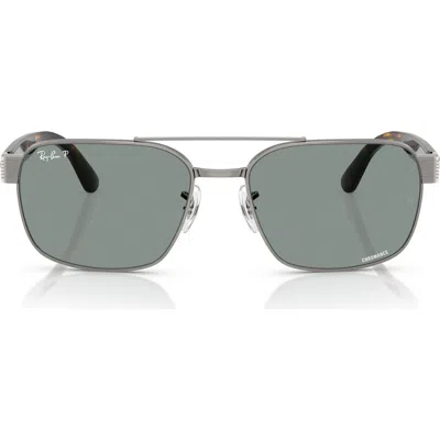 Ray Ban Ray-ban 61mm Chromance Polarized Square Sunglasses In Gunmetal