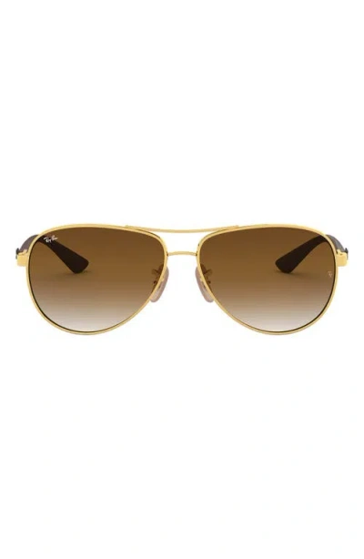 Ray Ban Ray-ban 61mm Gradient Pilot Sunglasses In Brown