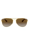 Ray Ban 61mm Gradient Polarized Aviator Sunglasses In Gold