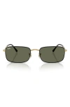Ray Ban Ray-ban 61mm Polarized Rectangular Sunglasses In Black
