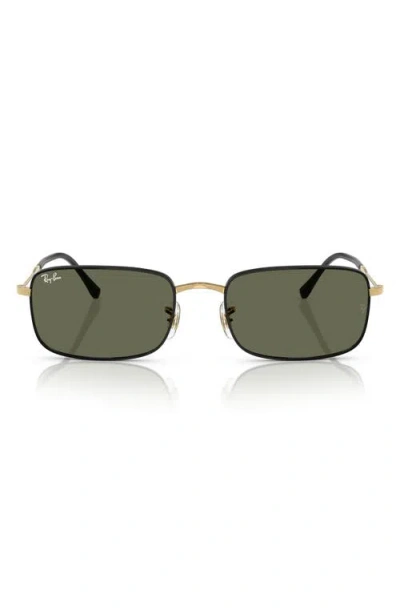 Ray Ban Ray-ban 61mm Polarized Rectangular Sunglasses In Black