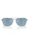 Ray Ban Ray-ban 61mm Polarized Square Sunglasses In Gunmetal