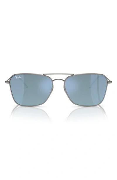 Ray Ban Ray-ban 61mm Polarized Square Sunglasses In Gunmetal