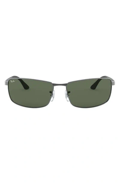 Ray Ban 61mm Rectangle Wrap Sunglasses In Green