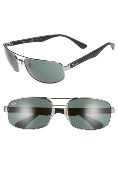 Ray Ban 61mm Square Sunglasses In Grey
