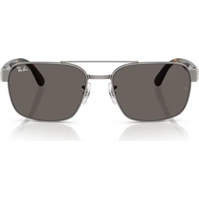 Ray Ban Ray-ban 61mm Square Sunglasses In Gunmetal