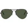 Ray Ban Ray-ban 62mm Aviator Sunglasses In Black/green Solid