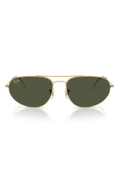 Ray Ban Ray-ban 62mm Oversize Irregular Sunglasses In Green