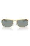 Ray Ban Ray-ban 62mm Oversize Rectangular Sunglasses In Blue