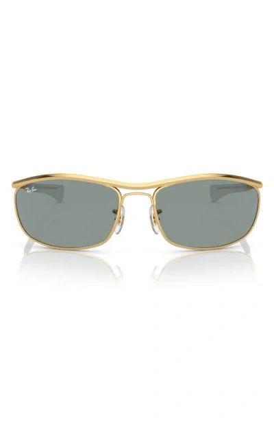 Ray Ban Ray-ban 62mm Oversize Rectangular Sunglasses In Blue
