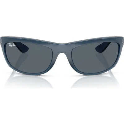 Ray Ban Ray-ban 62mm Oversize Rectangular Sunglasses In Blue