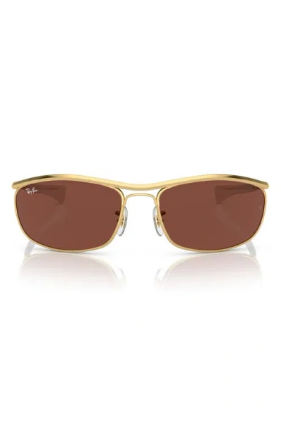 Ray Ban Ray-ban 62mm Oversize Rectangular Sunglasses In Red