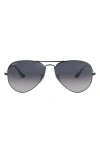 Ray Ban 62mm Polarized Oversize Pilot Sunglasses In Gunmetal