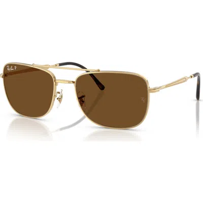 Ray Ban Ray-ban 62mm Polarized Rectangular Sunglasses In Arista