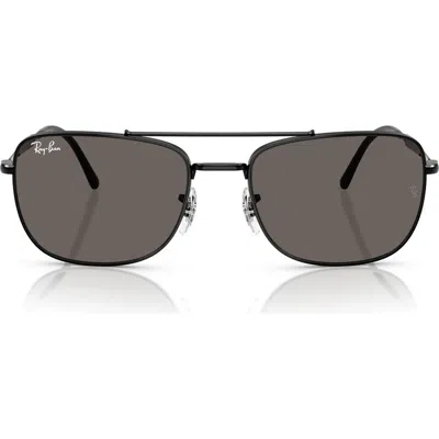 Ray Ban Ray-ban 62mm Rectangular Sunglasses In Black