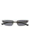 Ray Ban 63mm Frameless Butterfly Sunglasses In Gold/black
