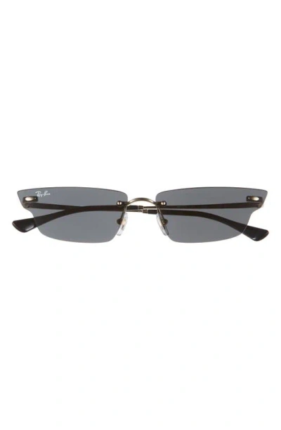 RAY BAN RAY-BAN 63MM FRAMELESS BUTTERFLY SUNGLASSES
