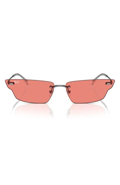Ray Ban 63mm Frameless Butterfly Sunglasses In Pink