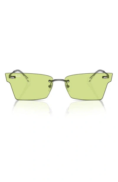 Ray Ban 64mm Frameless Butterfly Sunglasses In Green