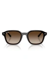 Ray Ban Ray-ban 65mm Mirrored Oversize Square Sunglasses In Black