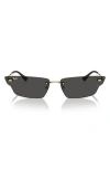 Ray Ban Ray-ban 66mm Anh Frameless Butterfly Sunglasses In Gray