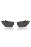 Ray Ban 66mm Anh Frameless Butterfly Sunglasses In Gold/black