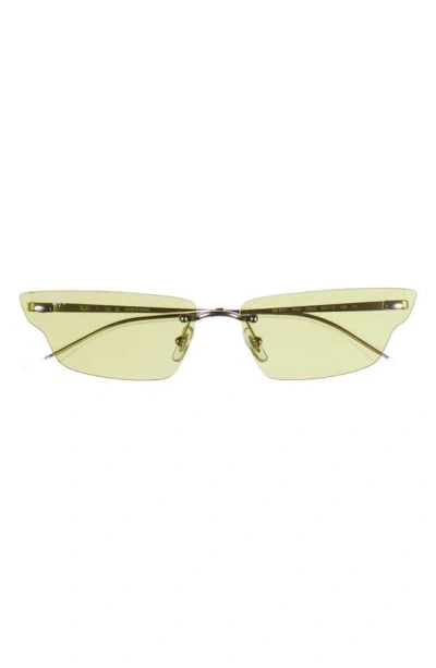 Ray Ban 66mm Anh Frameless Butterfly Sunglasses In Green