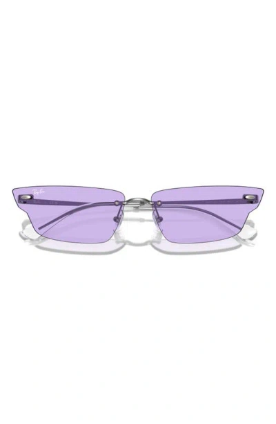 Ray Ban 66mm Anh Frameless Butterfly Sunglasses In Gunmetal