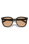 Ray Ban 66mm Oversize Irregular Sunglasses In Black/brown