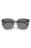 Ray Ban 66mm Oversize Irregular Sunglasses In Transparent Grey